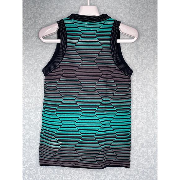 Missoni Black Gray Green Crew Neck Sleeveless Striped Knit Top Size 6 - Picture 5 of 12